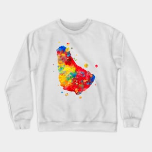 Barbados Watercolor Map Painting Crewneck Sweatshirt